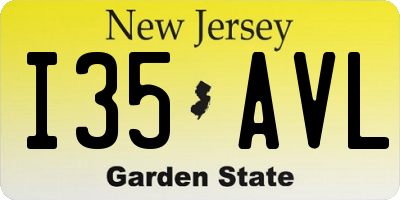 NJ license plate I35AVL