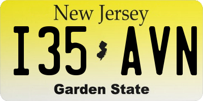 NJ license plate I35AVN