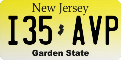 NJ license plate I35AVP