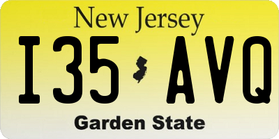 NJ license plate I35AVQ