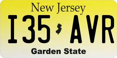 NJ license plate I35AVR