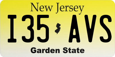NJ license plate I35AVS