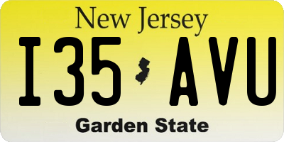 NJ license plate I35AVU