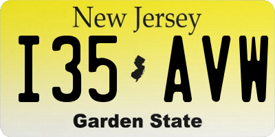 NJ license plate I35AVW