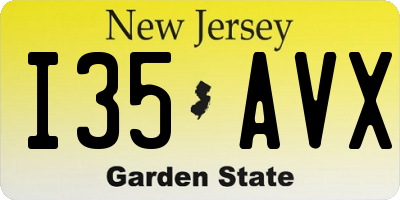 NJ license plate I35AVX