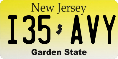 NJ license plate I35AVY