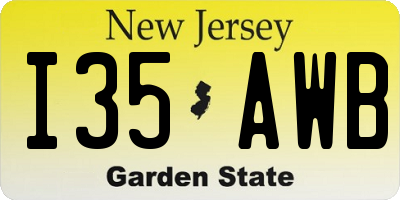 NJ license plate I35AWB