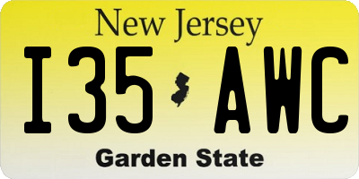 NJ license plate I35AWC