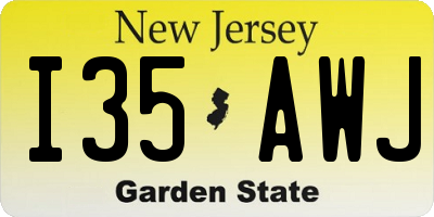 NJ license plate I35AWJ
