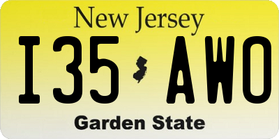NJ license plate I35AWO