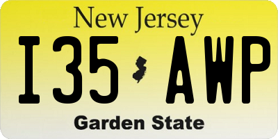 NJ license plate I35AWP