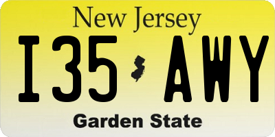 NJ license plate I35AWY