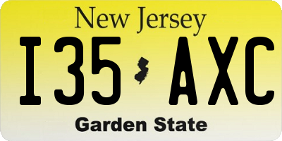 NJ license plate I35AXC