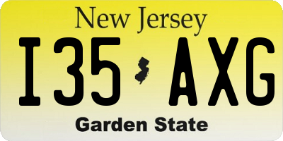 NJ license plate I35AXG