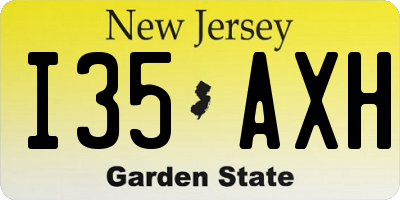 NJ license plate I35AXH