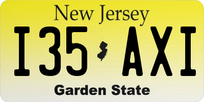 NJ license plate I35AXI