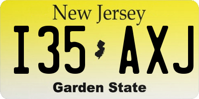 NJ license plate I35AXJ