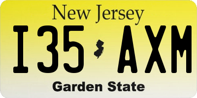 NJ license plate I35AXM