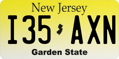 NJ license plate I35AXN