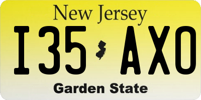 NJ license plate I35AXO