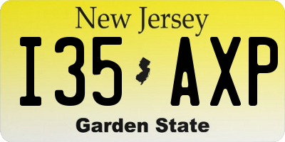 NJ license plate I35AXP