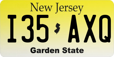 NJ license plate I35AXQ