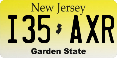 NJ license plate I35AXR