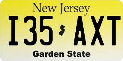 NJ license plate I35AXT