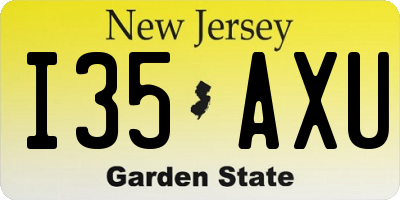 NJ license plate I35AXU