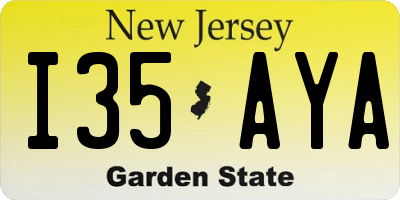 NJ license plate I35AYA