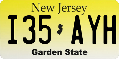 NJ license plate I35AYH