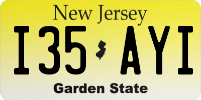 NJ license plate I35AYI