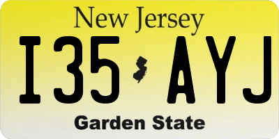 NJ license plate I35AYJ