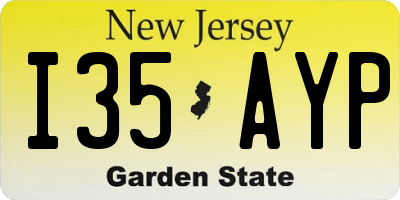 NJ license plate I35AYP