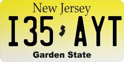 NJ license plate I35AYT