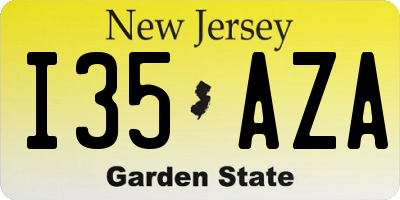 NJ license plate I35AZA