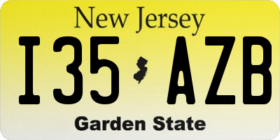 NJ license plate I35AZB