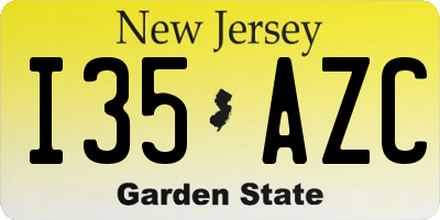 NJ license plate I35AZC