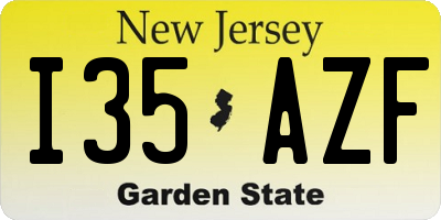 NJ license plate I35AZF