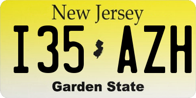 NJ license plate I35AZH