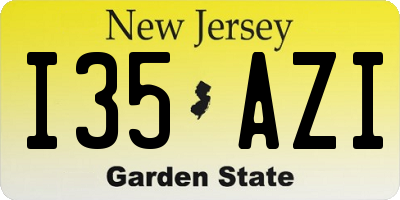NJ license plate I35AZI