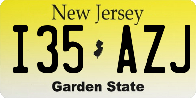 NJ license plate I35AZJ