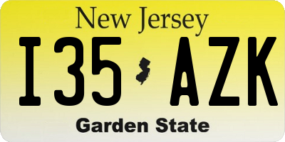 NJ license plate I35AZK