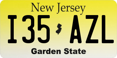 NJ license plate I35AZL