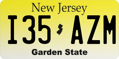 NJ license plate I35AZM