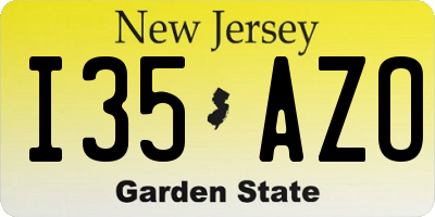 NJ license plate I35AZO