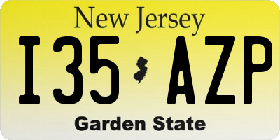 NJ license plate I35AZP