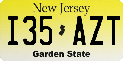 NJ license plate I35AZT