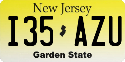 NJ license plate I35AZU