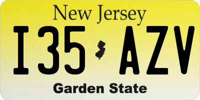 NJ license plate I35AZV